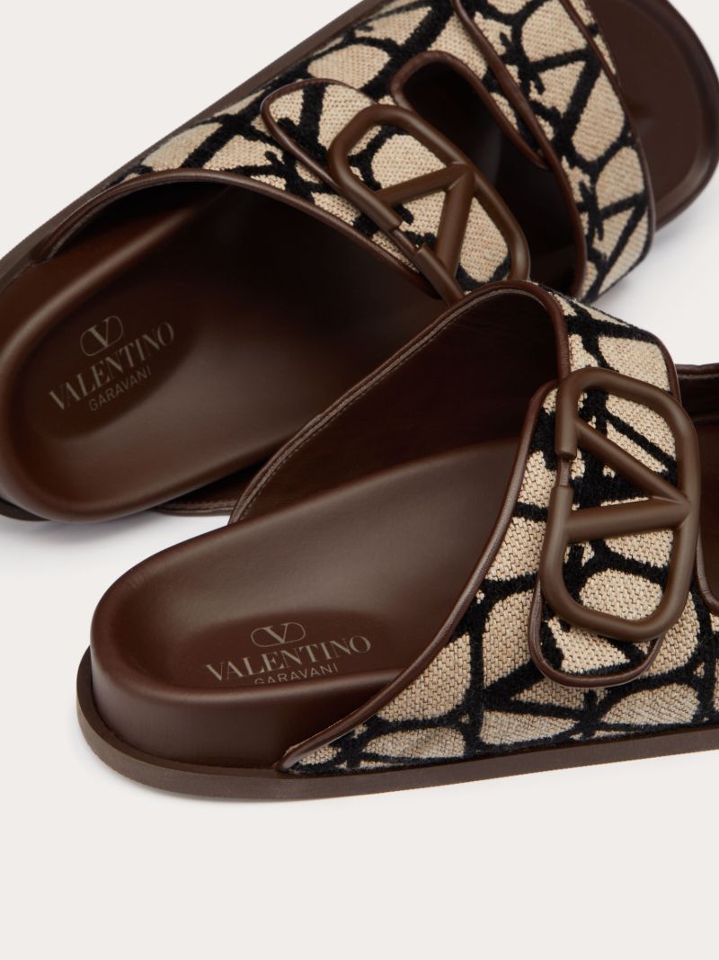 Brown Toile Iconographe Double-strap Sandals