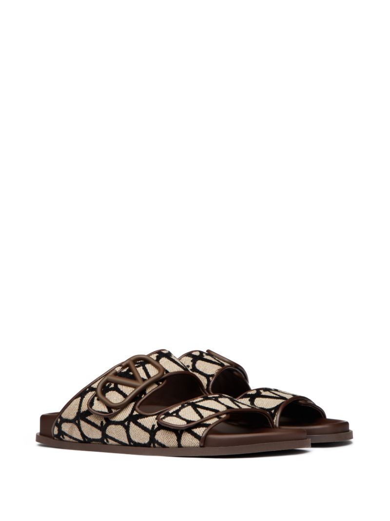 Brown Toile Iconographe Double-strap Sandals
