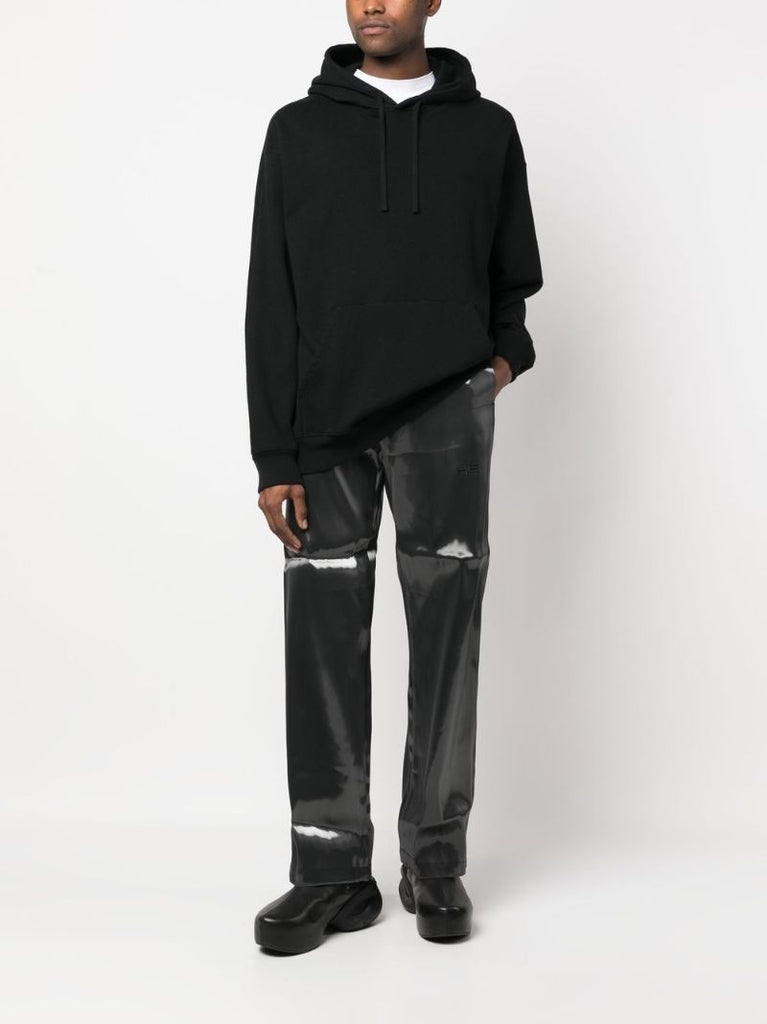 Grey Embroidered Logo Straight-leg Trousers