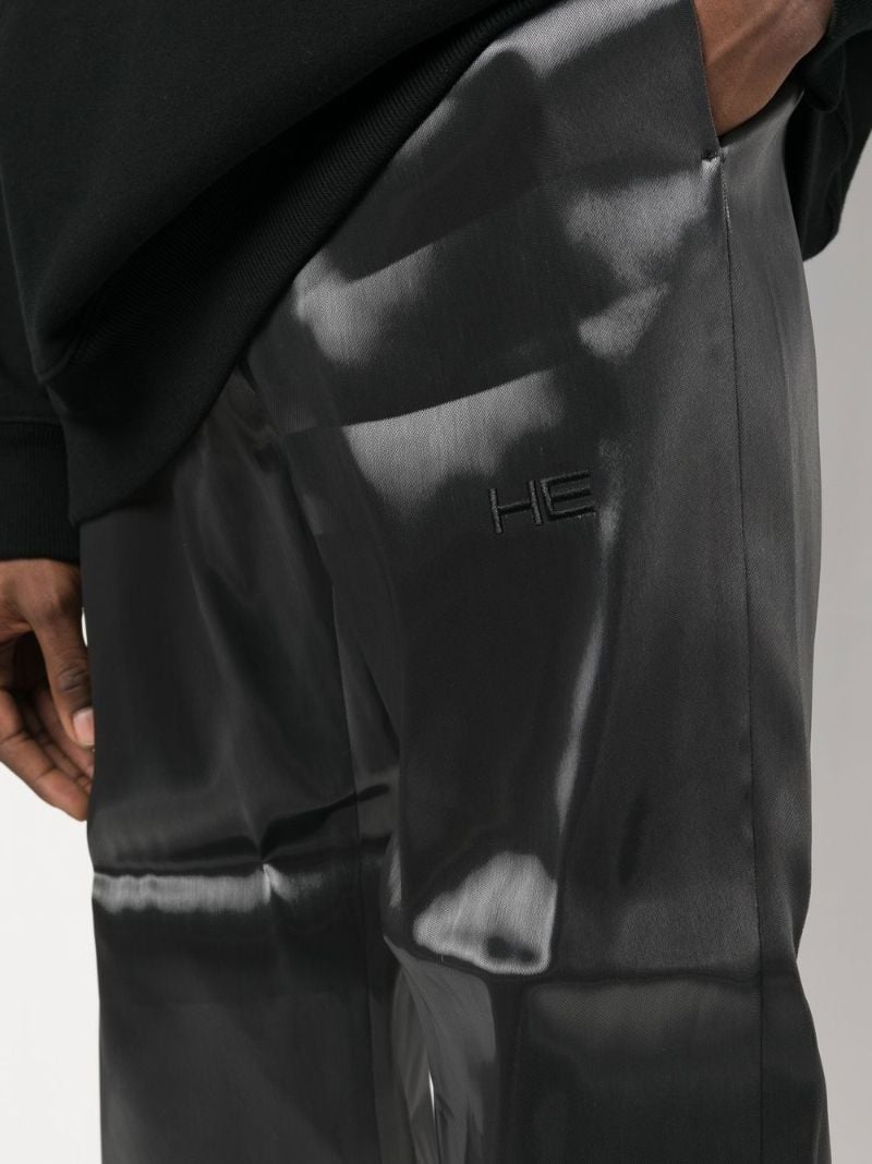 Grey Embroidered Logo Straight-leg Trousers
