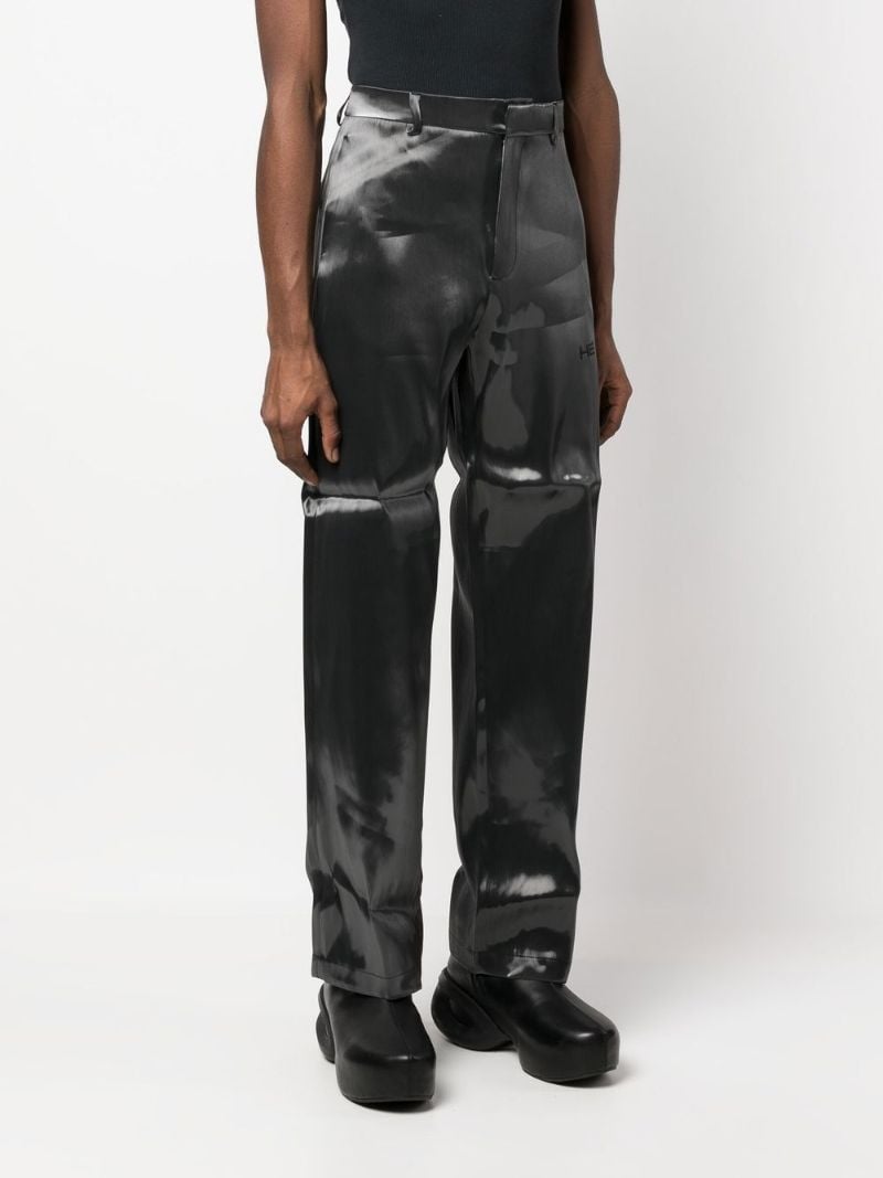 Grey Embroidered Logo Straight-leg Trousers