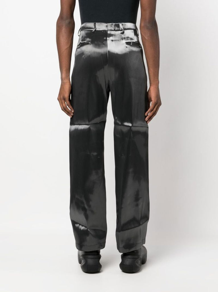 Grey Embroidered Logo Straight-leg Trousers