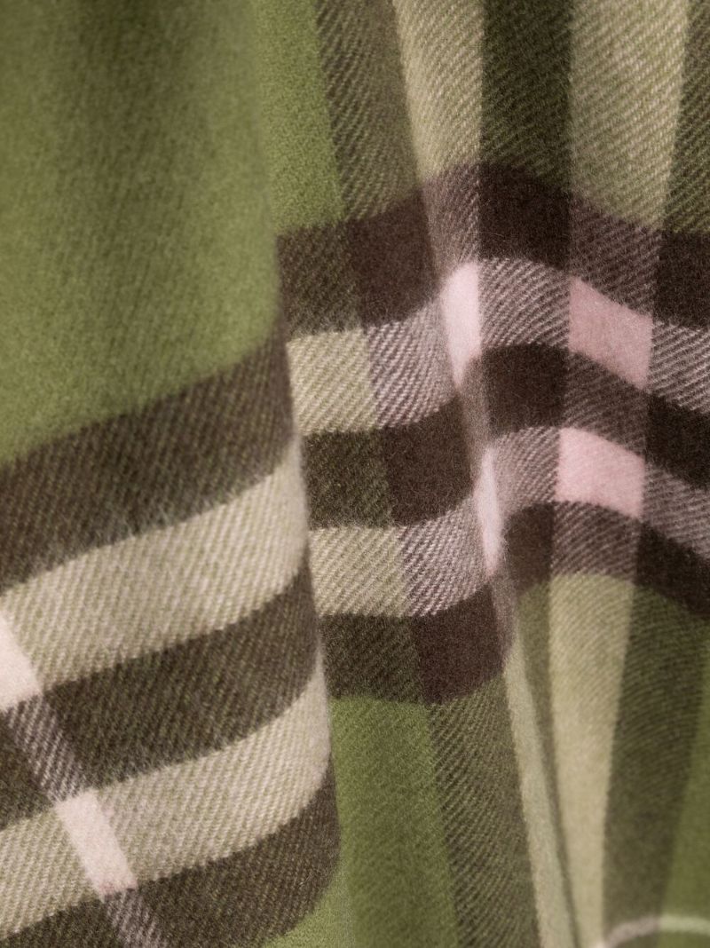 Green the Burberry Check Cashmere Scarf