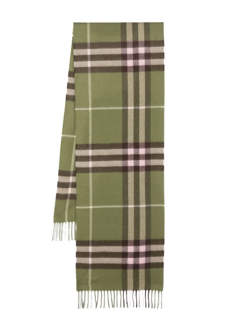 Green the Burberry Check Cashmere Scarf