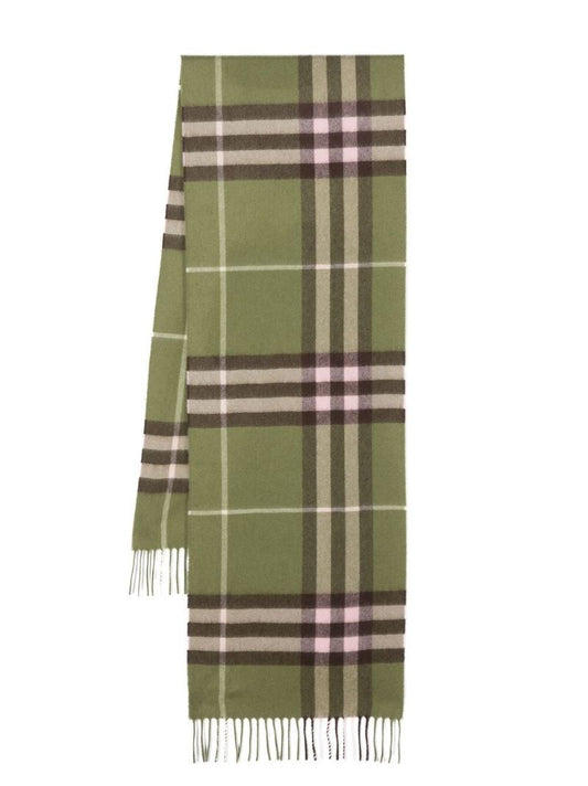 Green the Burberry Check Cashmere Scarf