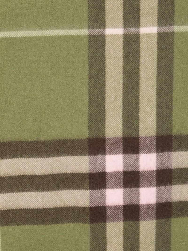 Green the Burberry Check Cashmere Scarf