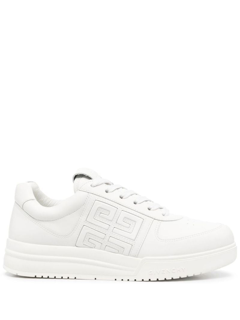 White G4 Leather Low Top Sneakers