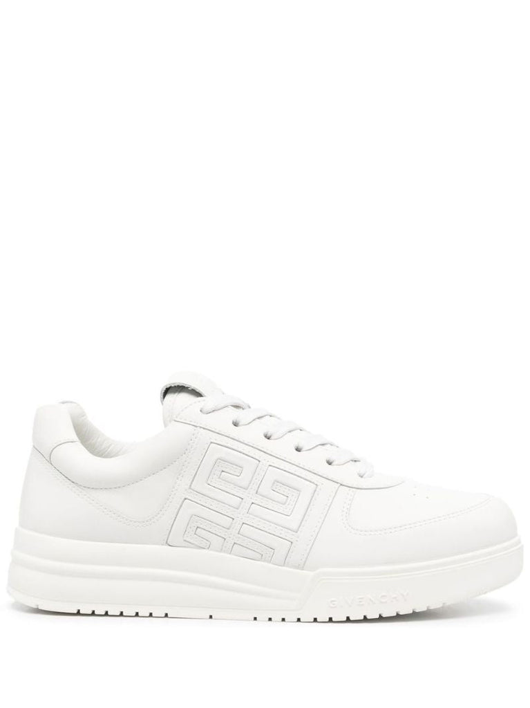 White G4 Leather Low Top Sneakers