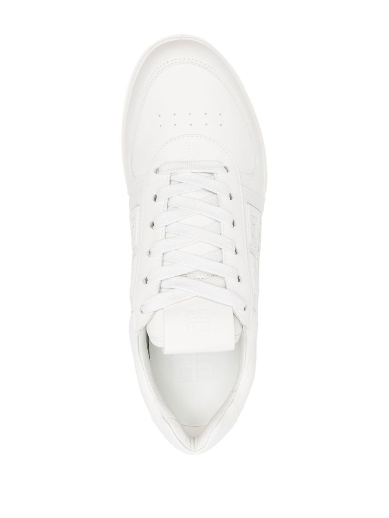 White G4 Leather Low Top Sneakers