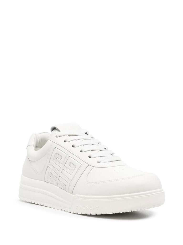 White G4 Leather Low Top Sneakers