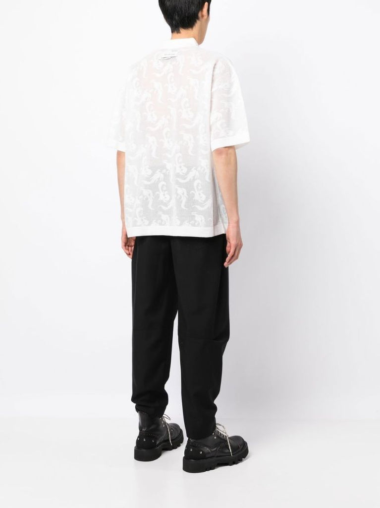 White Phoenix Jacquard Polo Shirt