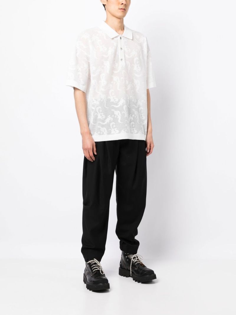 White Phoenix Jacquard Polo Shirt