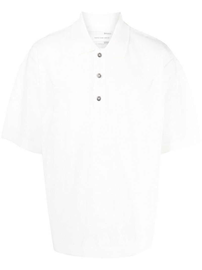 White Phoenix Jacquard Polo Shirt