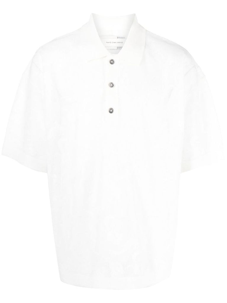 White Phoenix Jacquard Polo Shirt