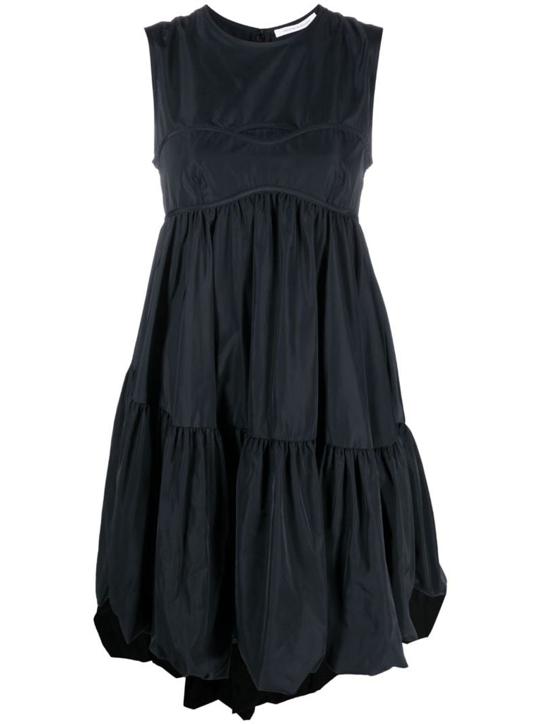 Black Divya Sleeveless Flared Dress