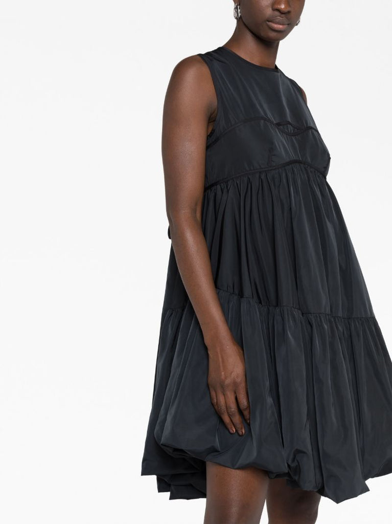 Black Divya Sleeveless Flared Dress