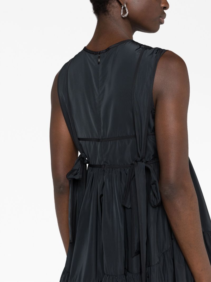 Black Divya Sleeveless Flared Dress