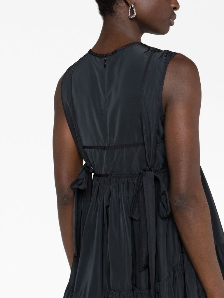 Black Divya Sleeveless Flared Dress