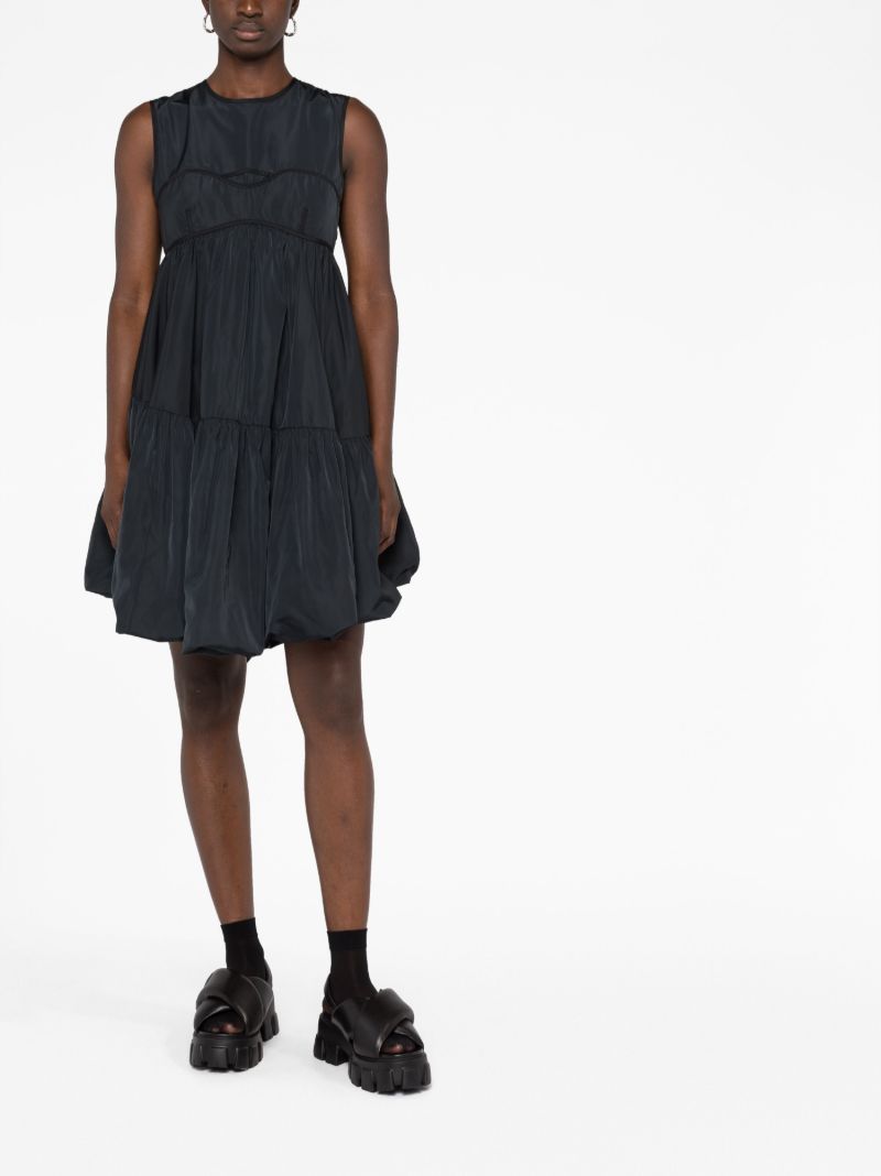 Black Divya Sleeveless Flared Dress
