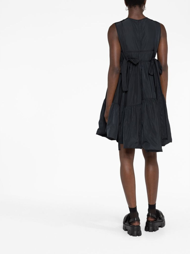 Black Divya Sleeveless Flared Dress