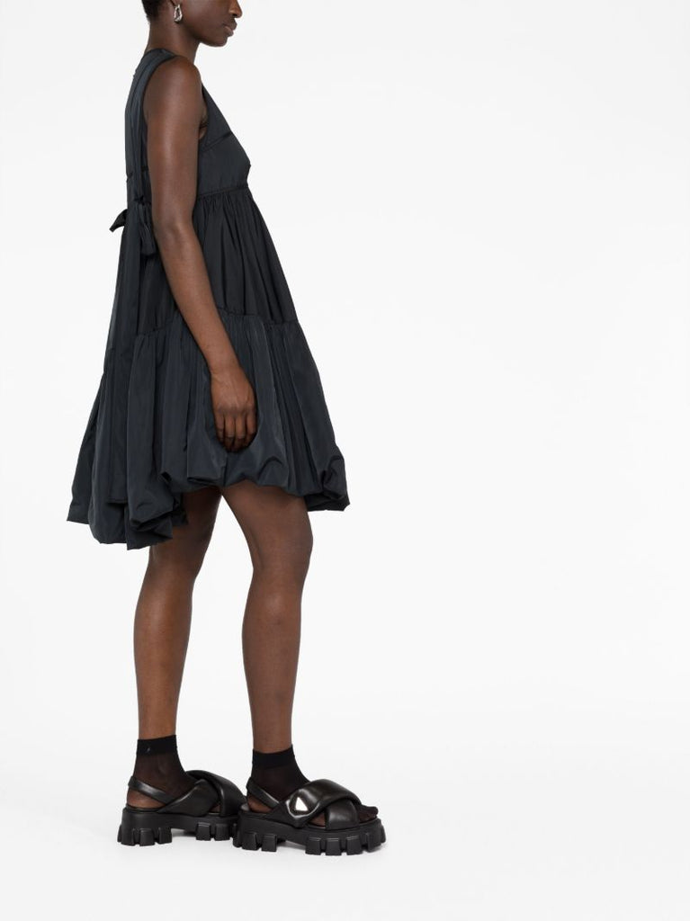 Black Divya Sleeveless Flared Dress