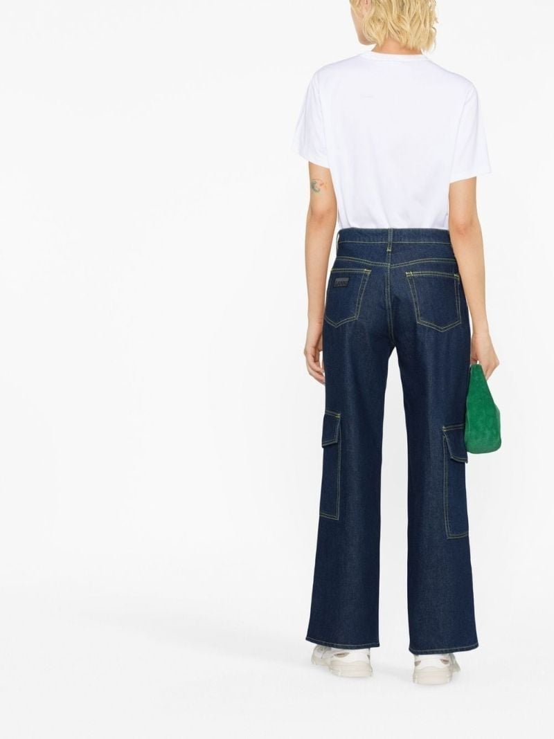 Blue Angi Straight Leg Cargo Jeans