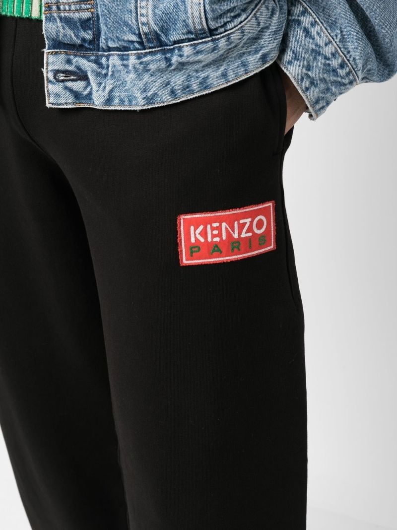 Black Logo Patch Track Pants