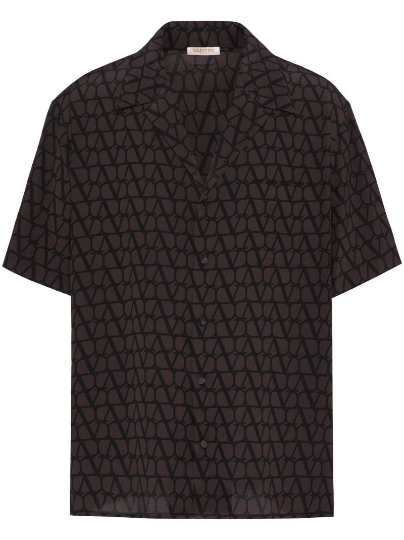 Brown Toile Iconographe Short-sleeve Shirt