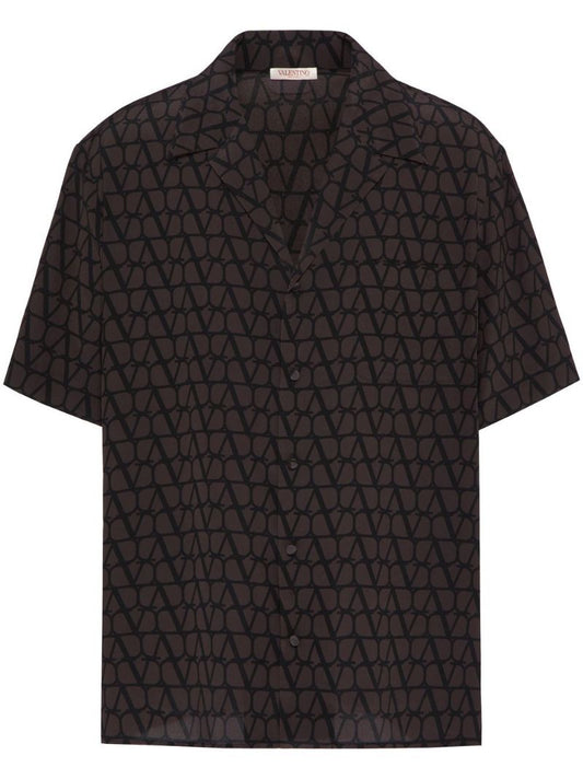 Brown Toile Iconographe Short-sleeve Shirt
