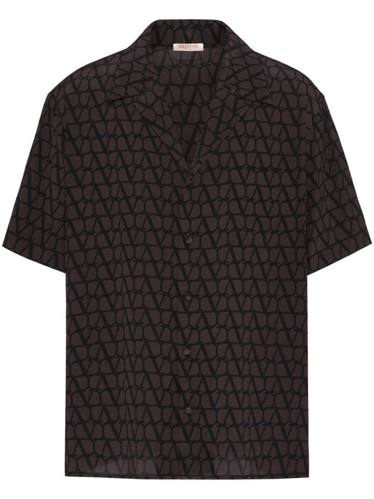 Brown Toile Iconographe Short-sleeve Shirt
