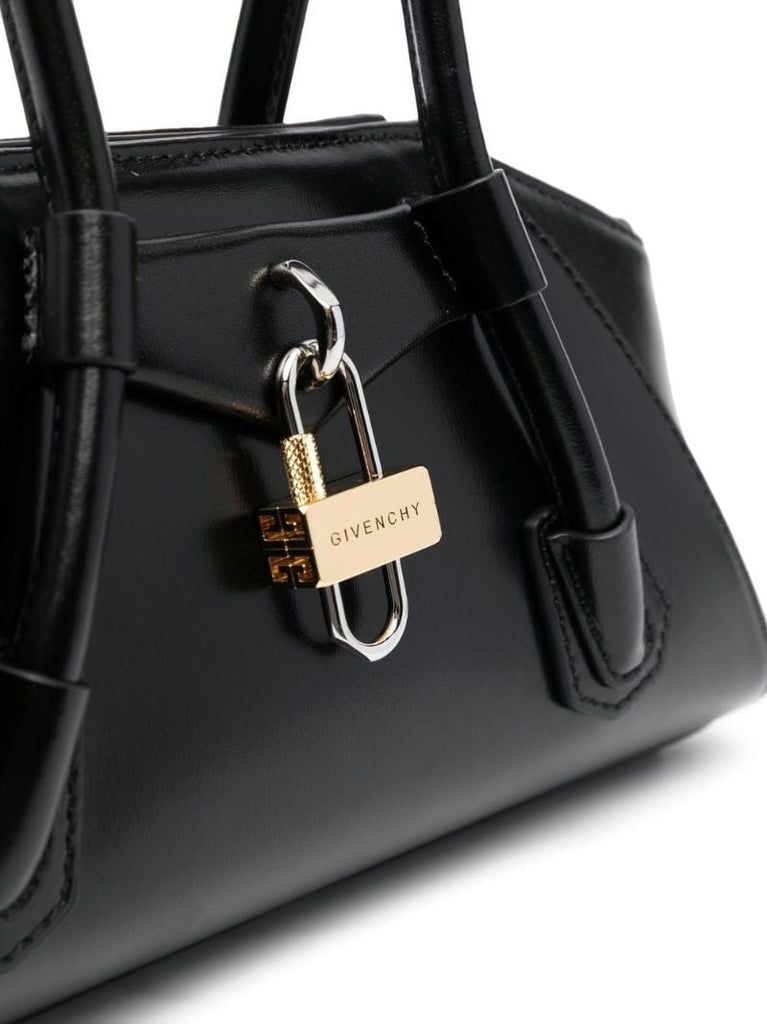 Black Mini Antigona Stretch Leather Top Handle Bag