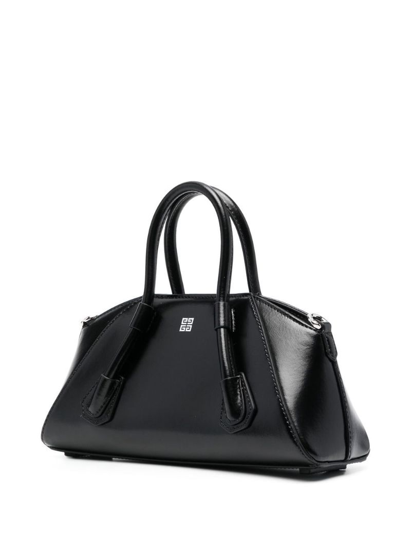 Black Mini Antigona Stretch Leather Top Handle Bag