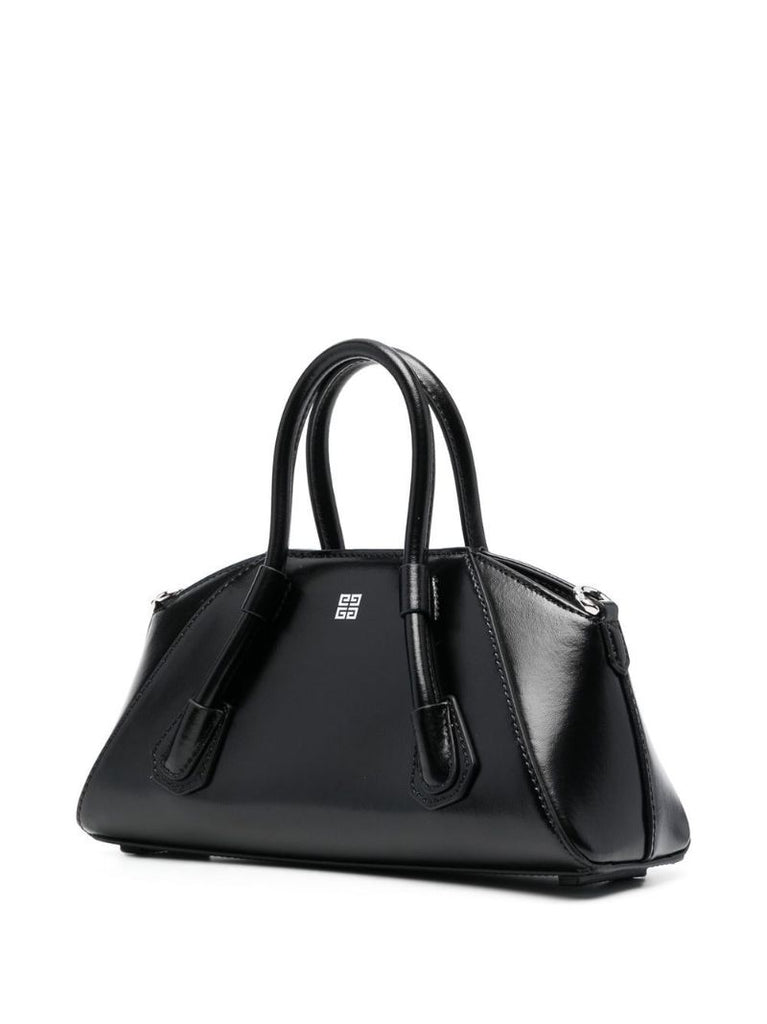 Black Mini Antigona Stretch Leather Top Handle Bag