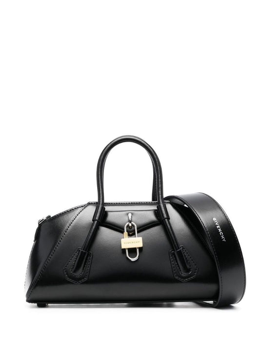 Black Mini Antigona Stretch Leather Top Handle Bag