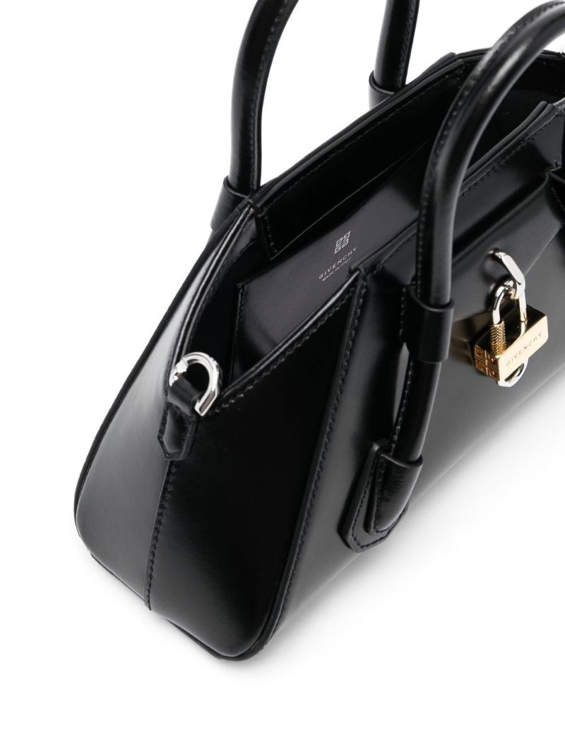 Black Mini Antigona Stretch Leather Top Handle Bag