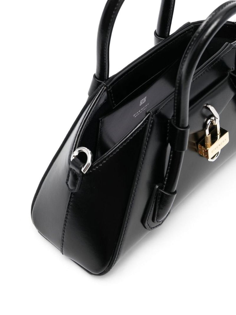 Black Mini Antigona Stretch Leather Top Handle Bag