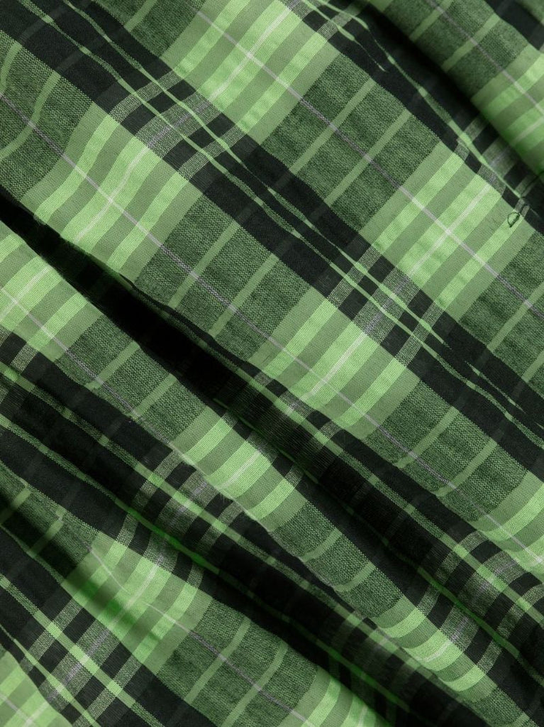 Green Check Seersucker Smock Dress