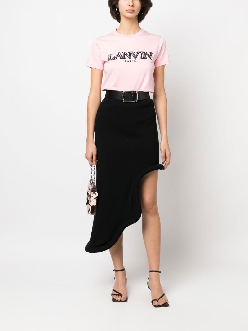 Pink Logo Embroidered T-shirt