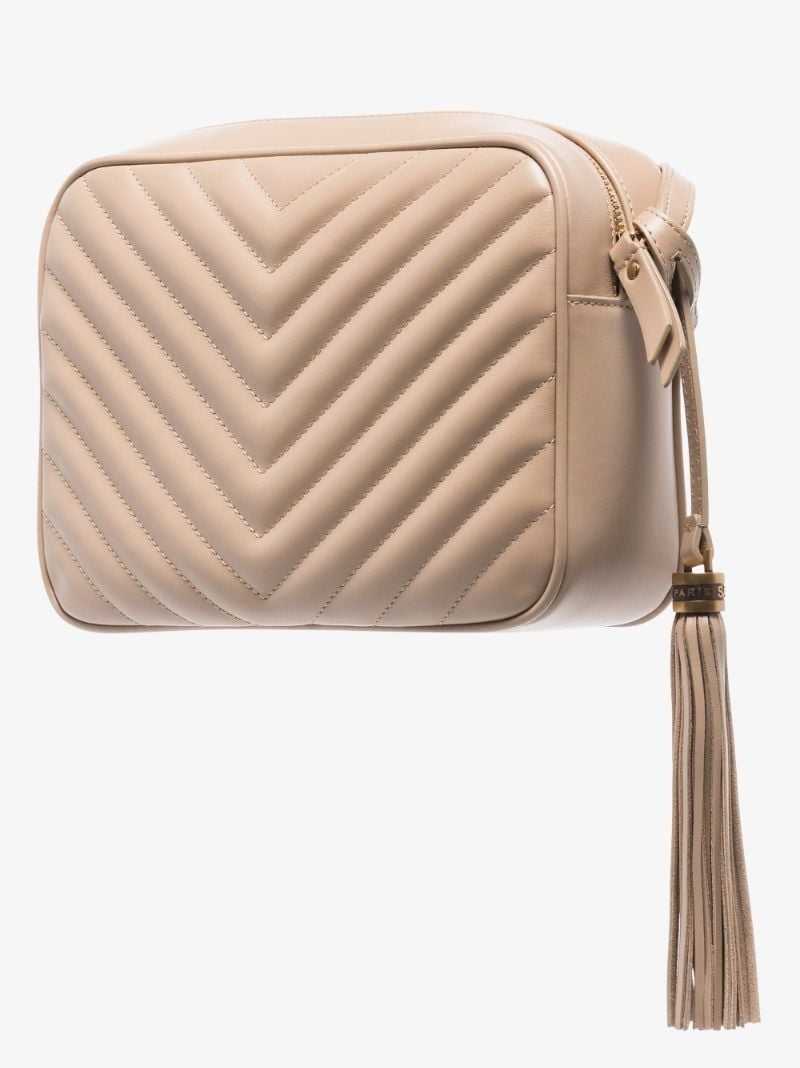 Beige Lou Quilted Leather Camera Bag