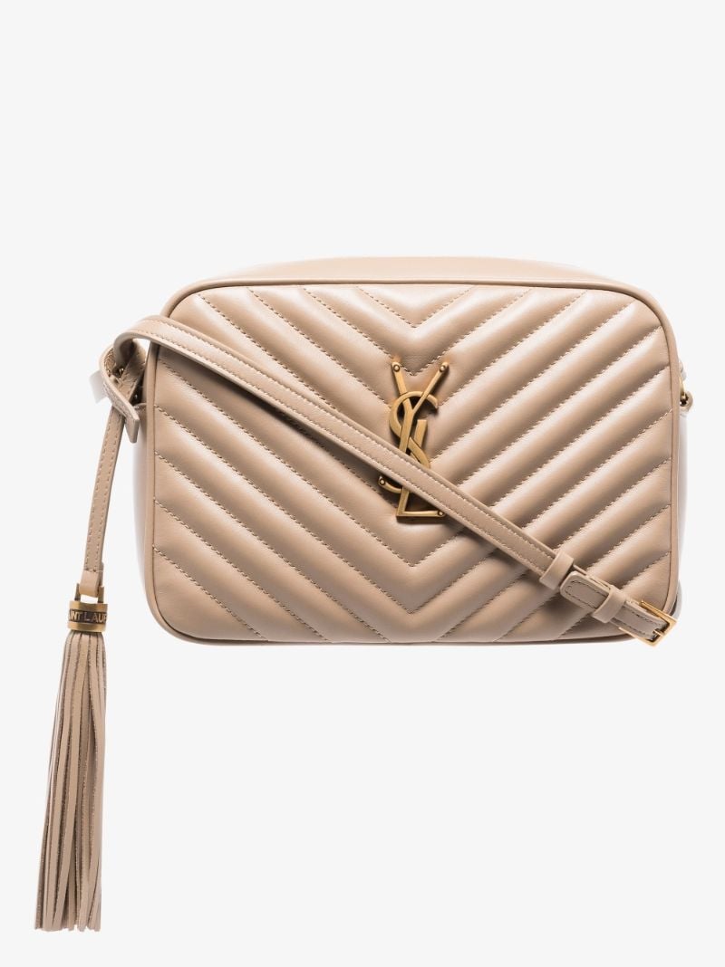 Beige Lou Quilted Leather Camera Bag