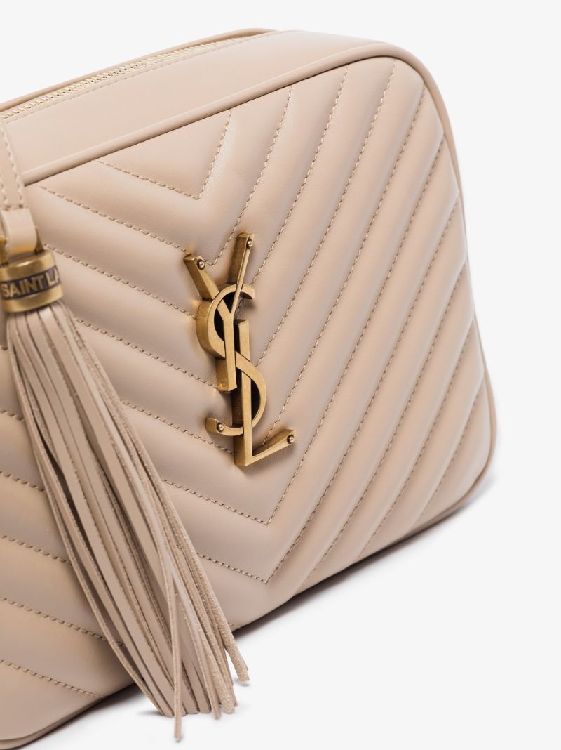 Beige Lou Quilted Leather Camera Bag
