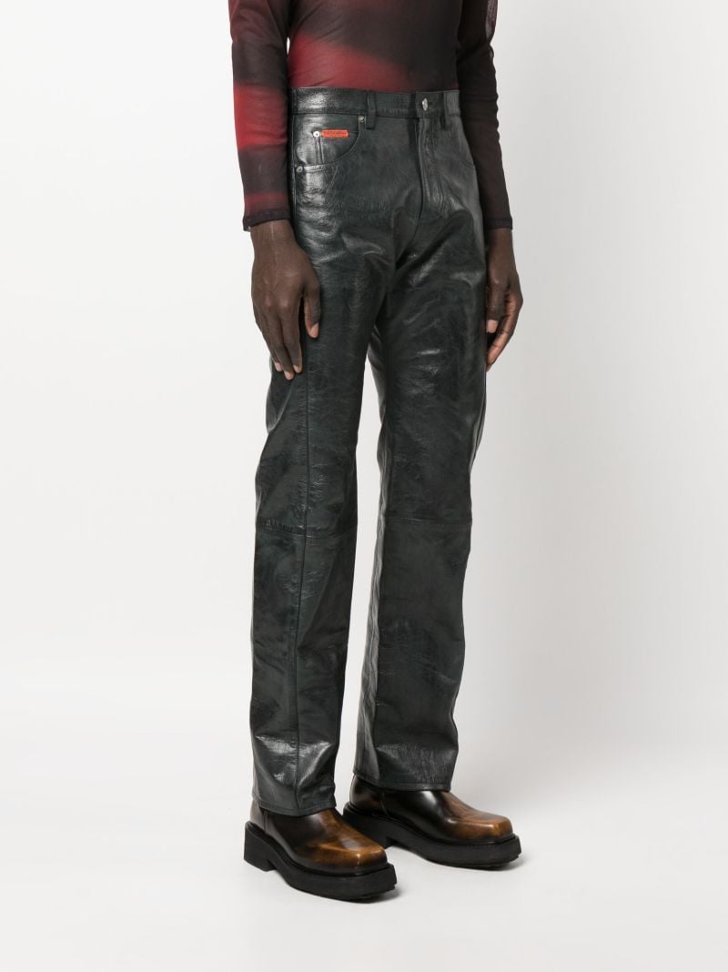 Black Straight-leg Leather Trousers