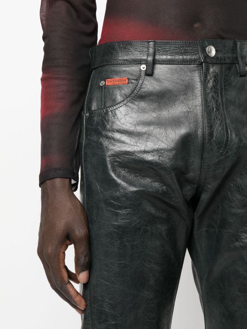 Black Straight-leg Leather Trousers