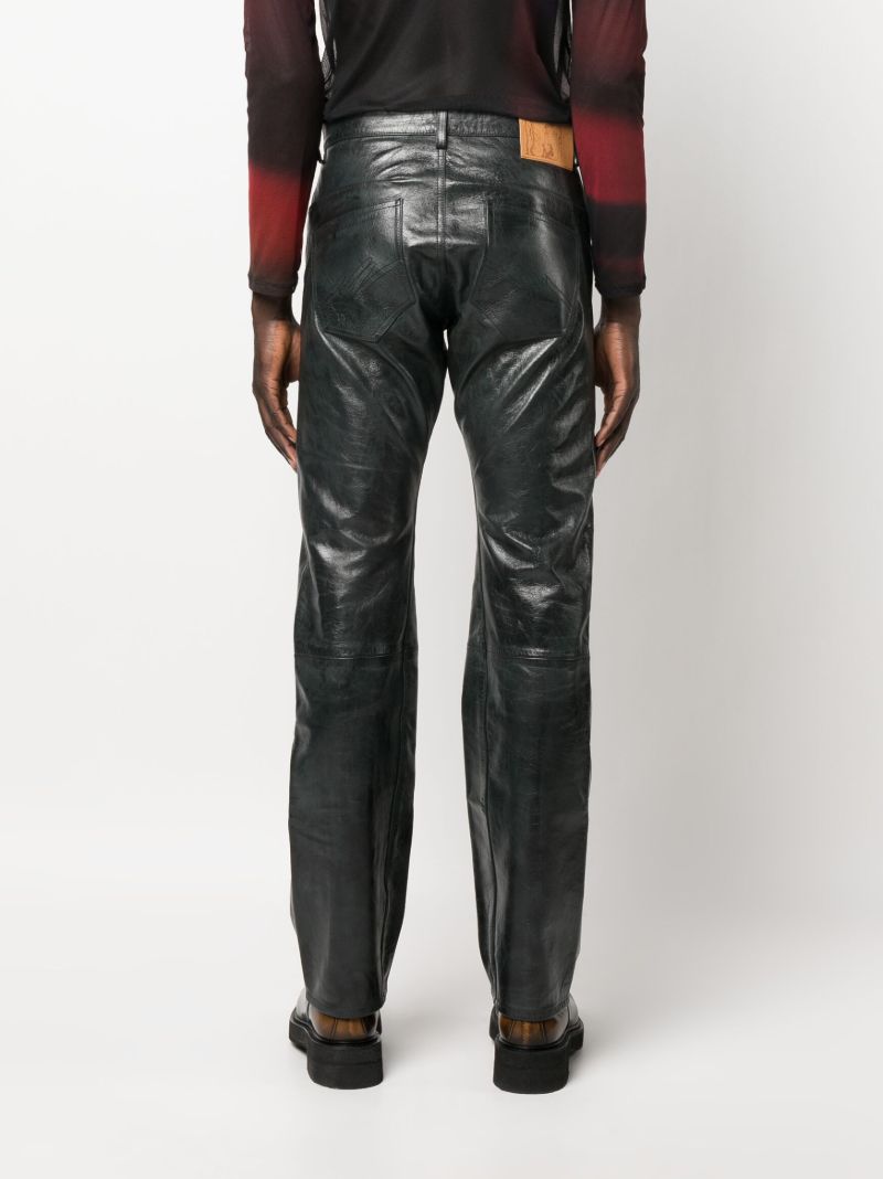 Black Straight-leg Leather Trousers