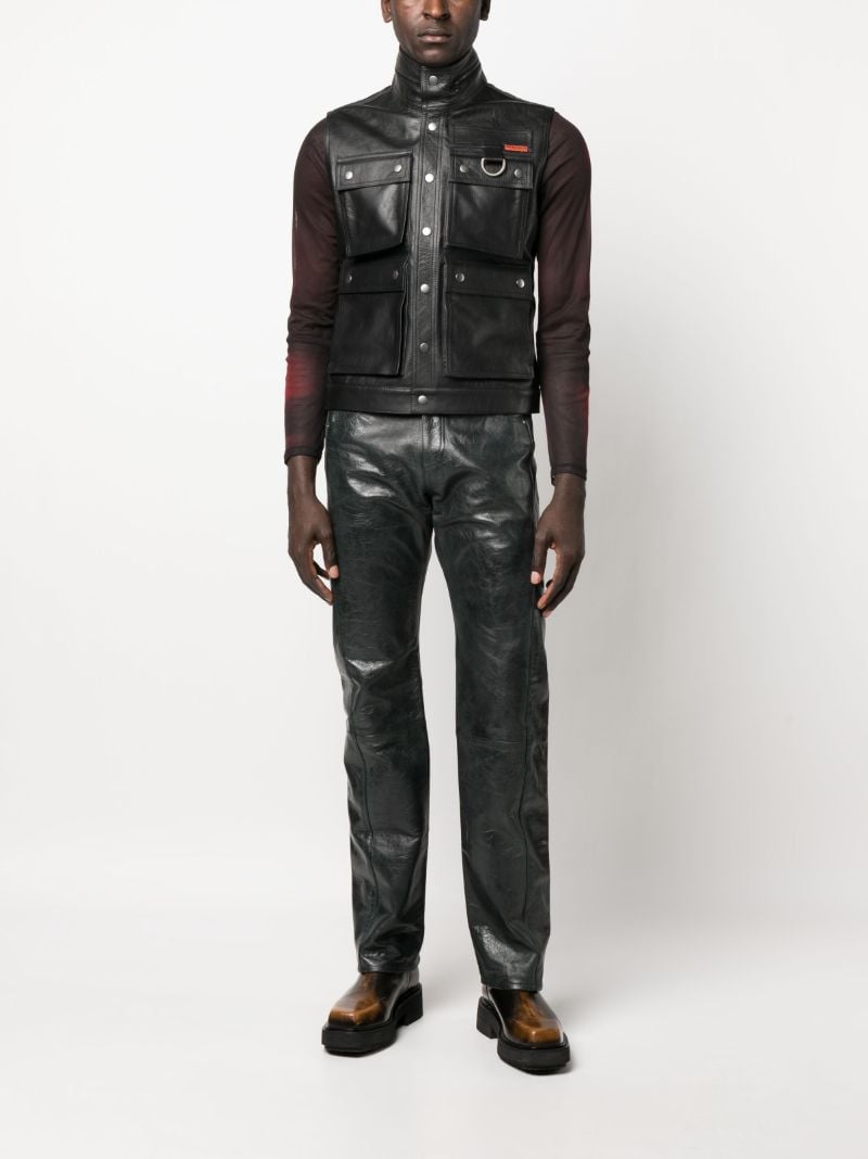 Black Straight-leg Leather Trousers