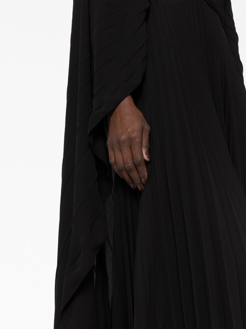 Black Silk Pleated Dress