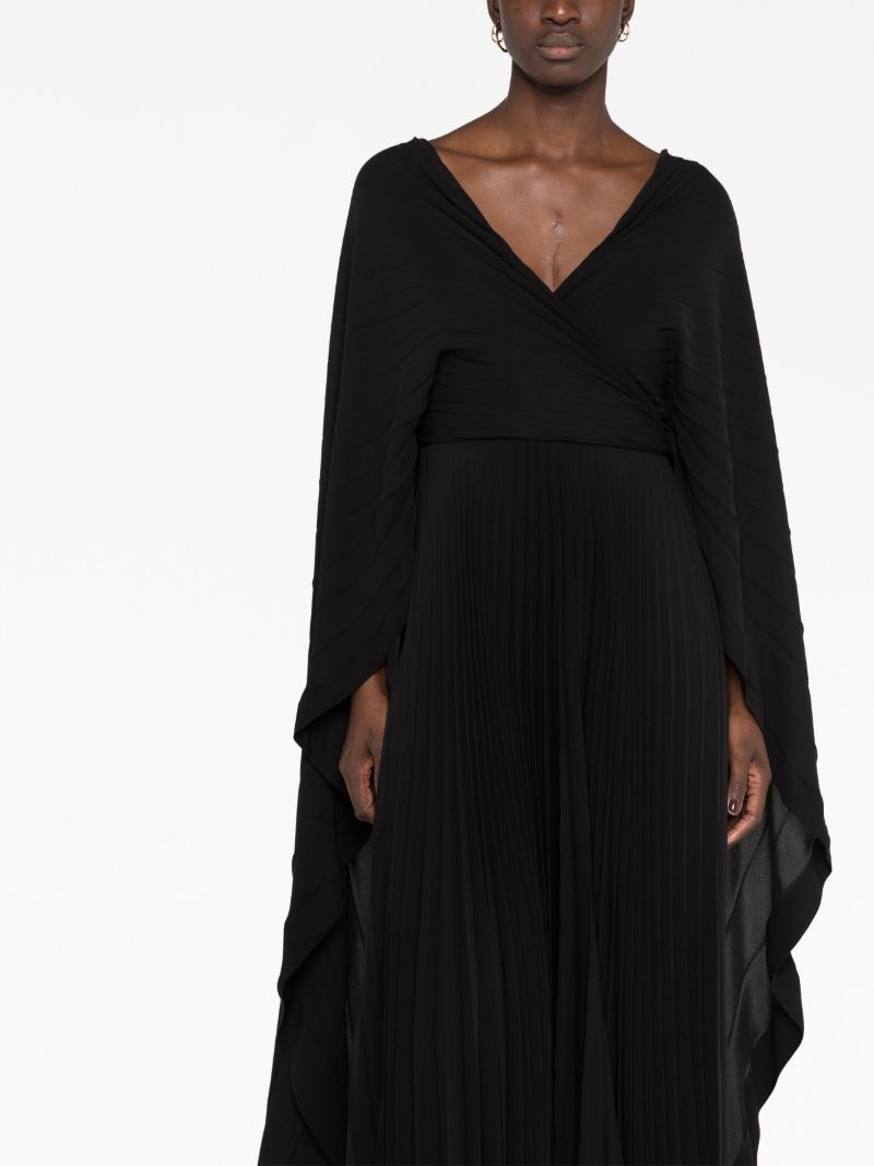 Black Silk Pleated Dress