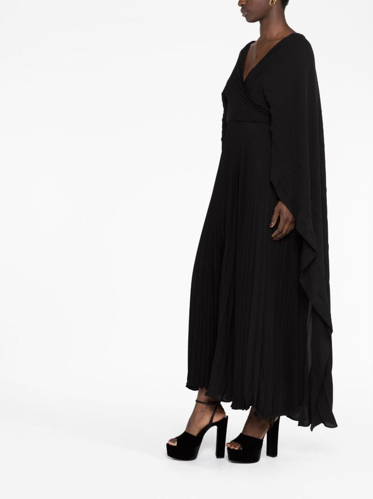 Black Silk Pleated Dress