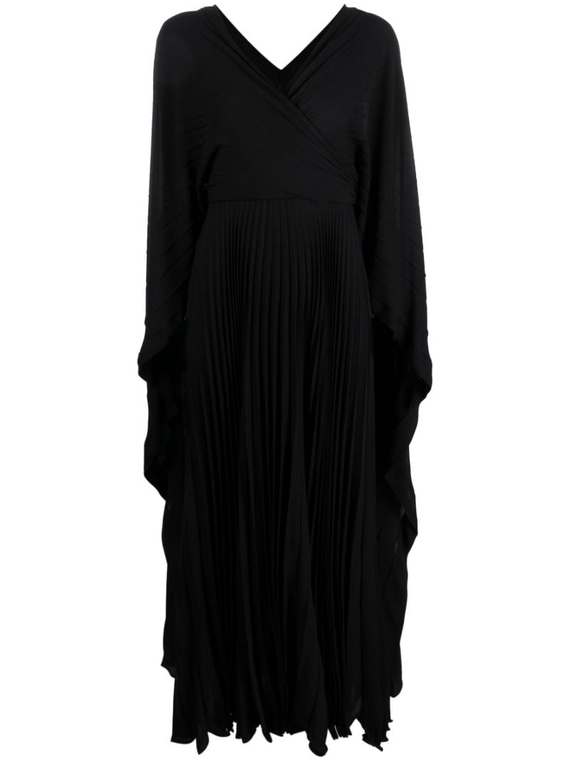 Black Silk Pleated Dress