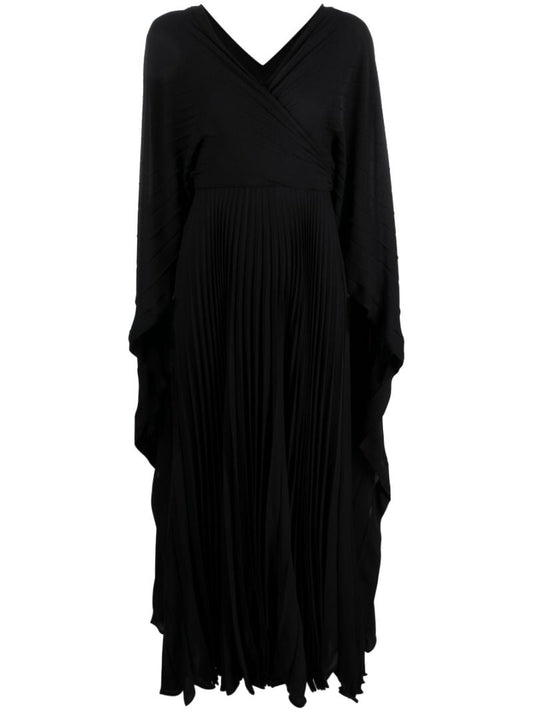 Black Silk Pleated Dress